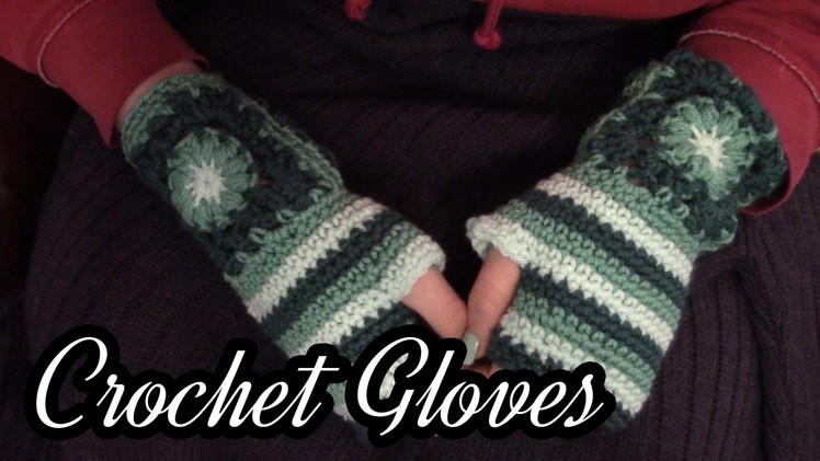 Crochet Granny Square Fingerless Gloves Tutorial