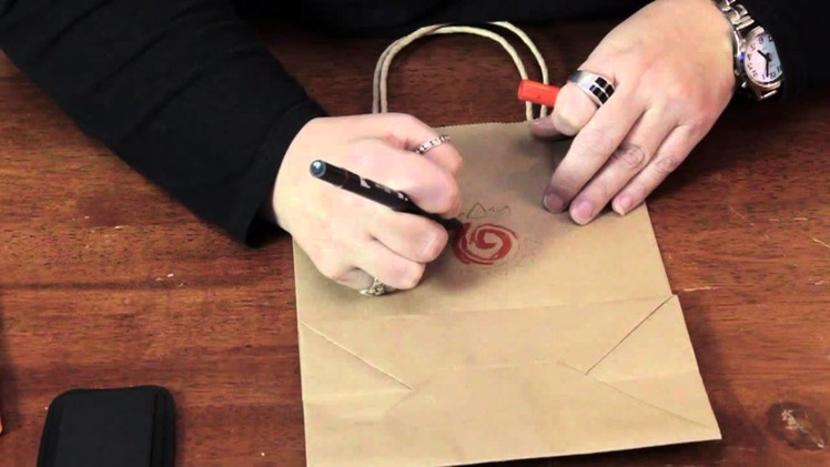 Decorating Brown Paper Gift Bags With Folk Art Designs : Various Decorative Crafts