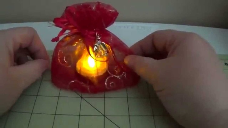 DIY~Glowing Organza Christmas Candle Holder! Party Favor!