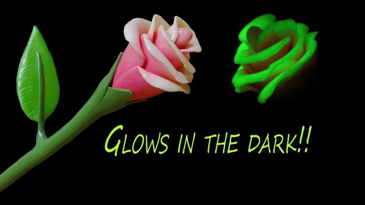 DIY: Hand made Flower, Polymer Clay!!  (glows in the dark!!)