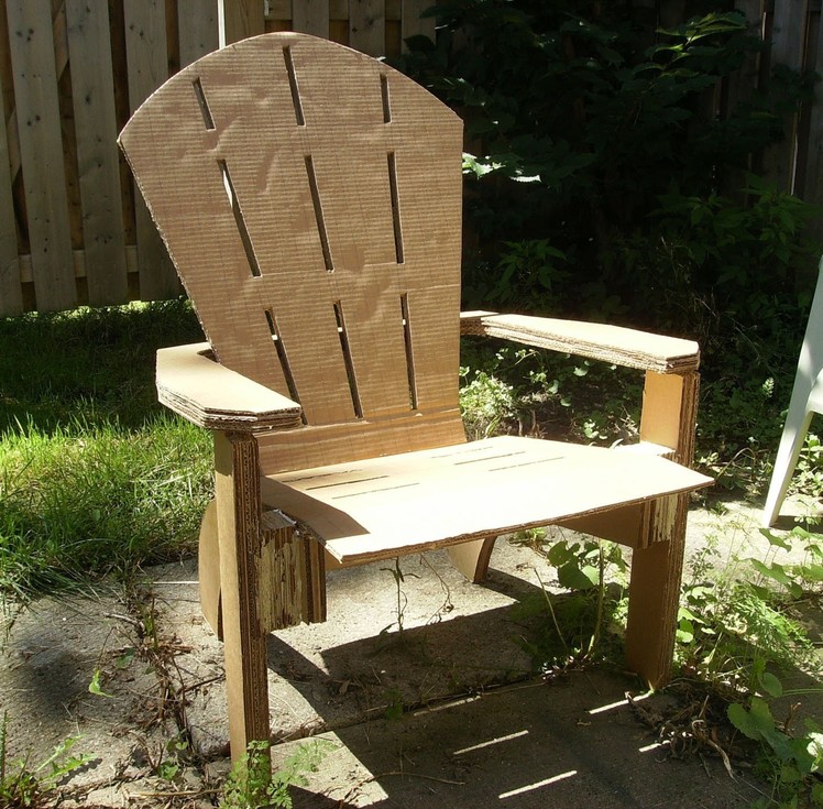 DIY Homademade Cardboard Adirondack Chair. Muskoka Chair
