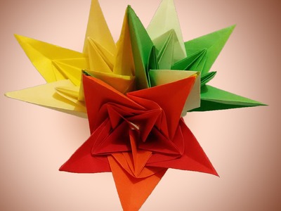 DIY origami flower - paper bells . Bouquet for Easter. Holiday Room decoration