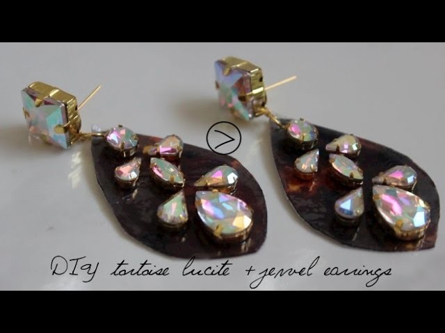 {DIY} Tortoise Print and Jewel Earrings by Miss Kris
