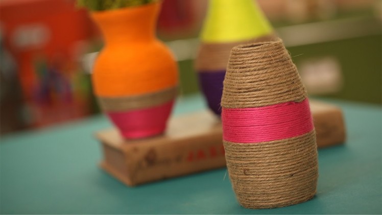 How to Make String Wrapped Vases || KIN DIY