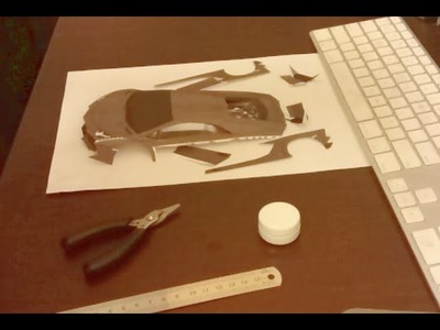 Lamborghini Aventador HD PaperCraft build timelapse (part 2) side build.