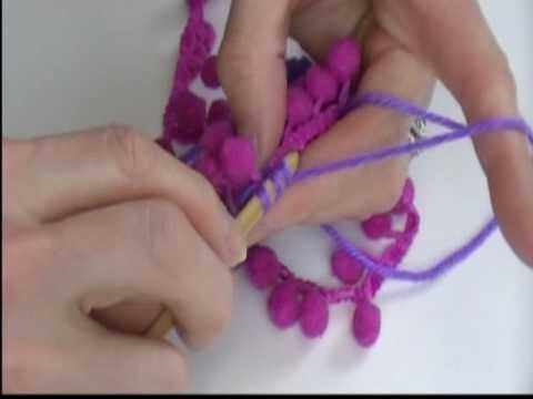 Pom Scarf crochet technique