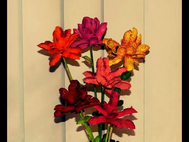 Recycled DIY: How to convert peanut (groundnut) shells into a colorful flowers?
