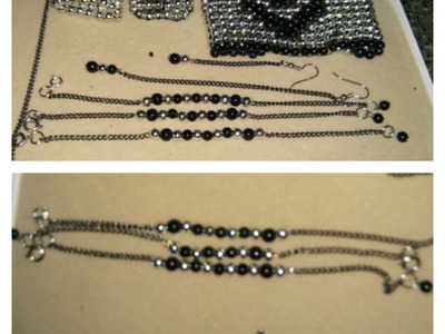 Stackable easy to make beads chain jewelry set
