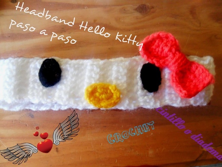 Tutorial headband crochet Hello Kitty