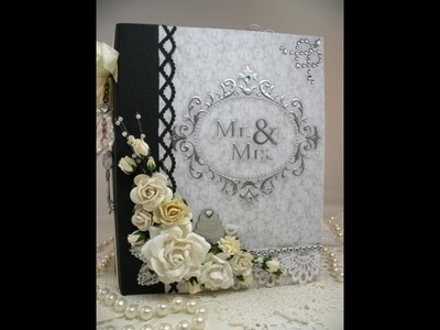 Beautiful Monochromatic Keepsake Wedding Scrapbook Mini Album
