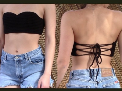 Crochet Strapless Sweetheart Bandeau. Bralette