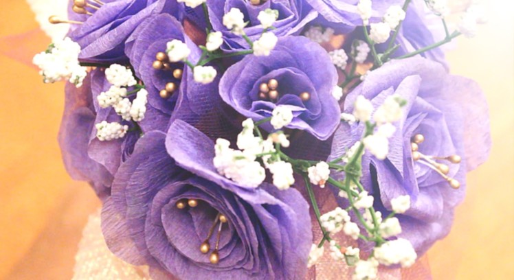 DIY - How to Make Lavender Purple Crepe Paper Flowers in Under 5 Minutes