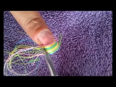 DIY: Sewing thread Rainbow acrylic nails