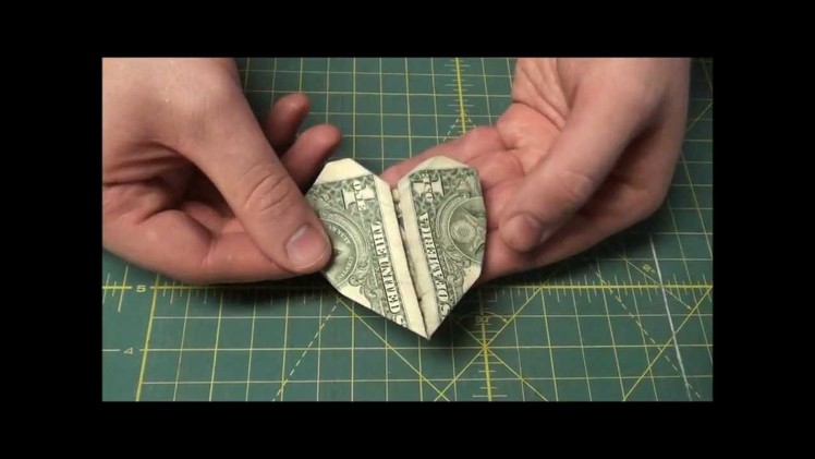 Heart Dollar Bill Origami - Easy Origami Tutorial - Paper Folding Valentine Hearts