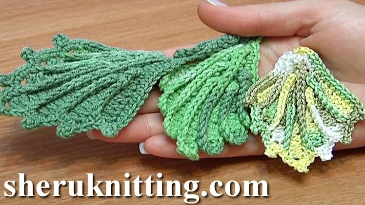 How To Crochet 3D Leaf Tutorial 11