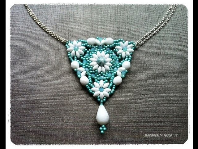 How to make a triangle pendant with superduo beads | diy beadwork