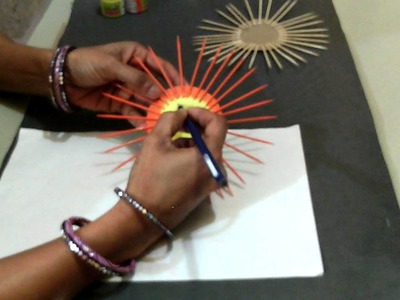 Kids craft-Make a sun using tooth picks