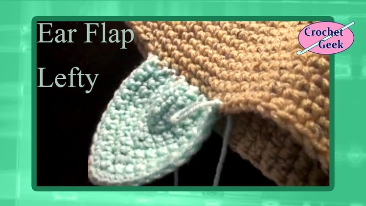 Left Hand Oblong Crochet Ear Flap for Hat or Cap Crochet Geek