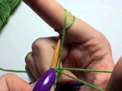 Linkshändig Stricken - Maschen anschlagen. left-handed knitting - cast on stitches