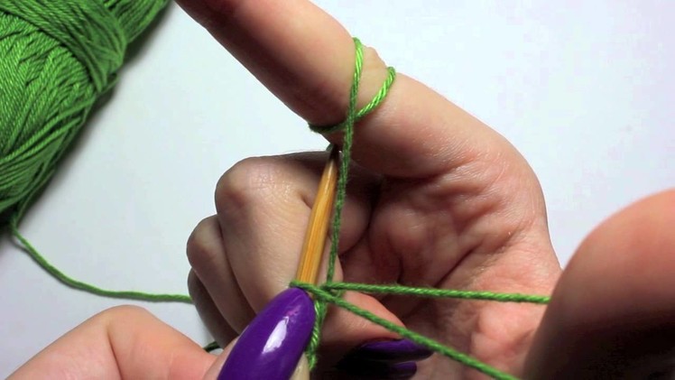 Linkshändig Stricken - Maschen anschlagen. left-handed knitting - cast on stitches