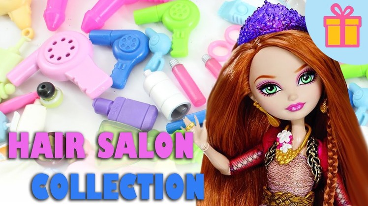 My Doll Hair Salon  Collection- Doll Crafts - shampoo,conditioner,spray,scissors,blower,etc