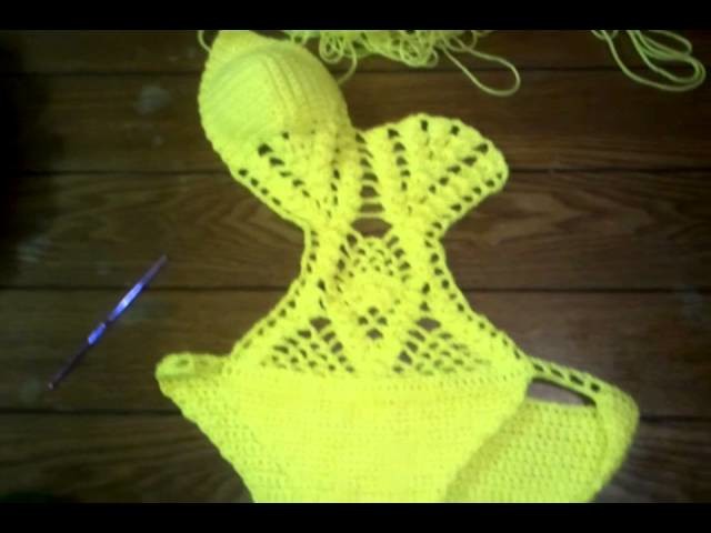 My Yellow Crochet Monokini free pattern
