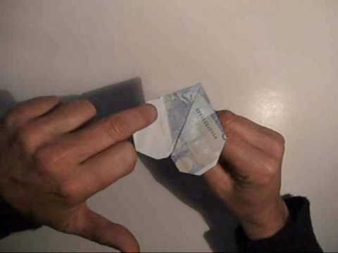 Origami money bill beating heart