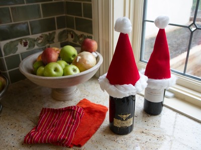 Santa Wine Toppers - Le's Craft with ModernMom - 12 Days of Christmas (Day 7)