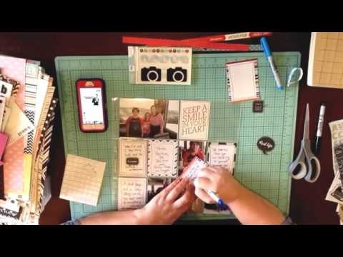 Scrapbook Process: Layout #22: Happy Campers. Project Life Card Pocket Page & Scrapbook Therapy