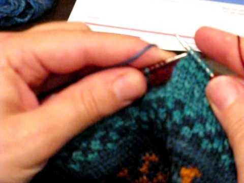 Stranded knitting left handed style
