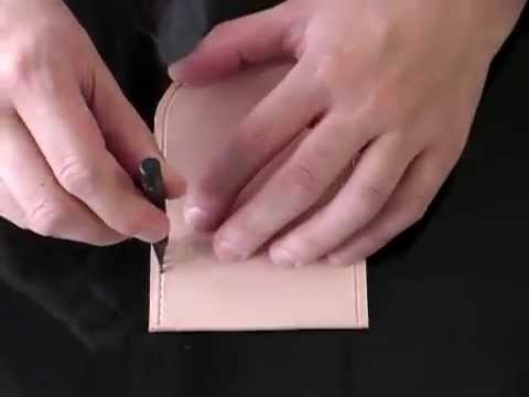 Using the leather craft pricking iron stitching chisel