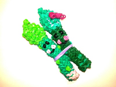 3-D Happy Asparagus Tutorial by feelinspiffy (Rainbow Loom)