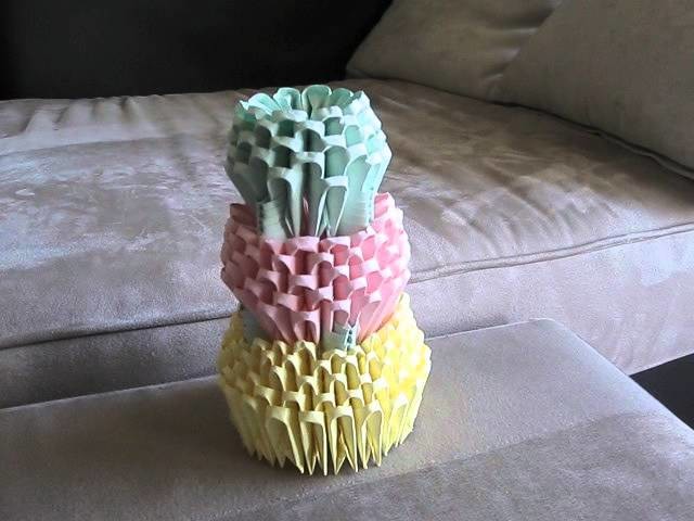 3D Origami 3-Layered Cake
