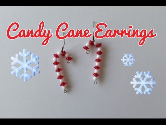 Beaded Candy Cane Earrings