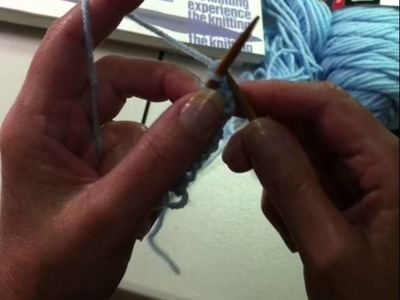 Beginning knitting lesson with experienced teacher