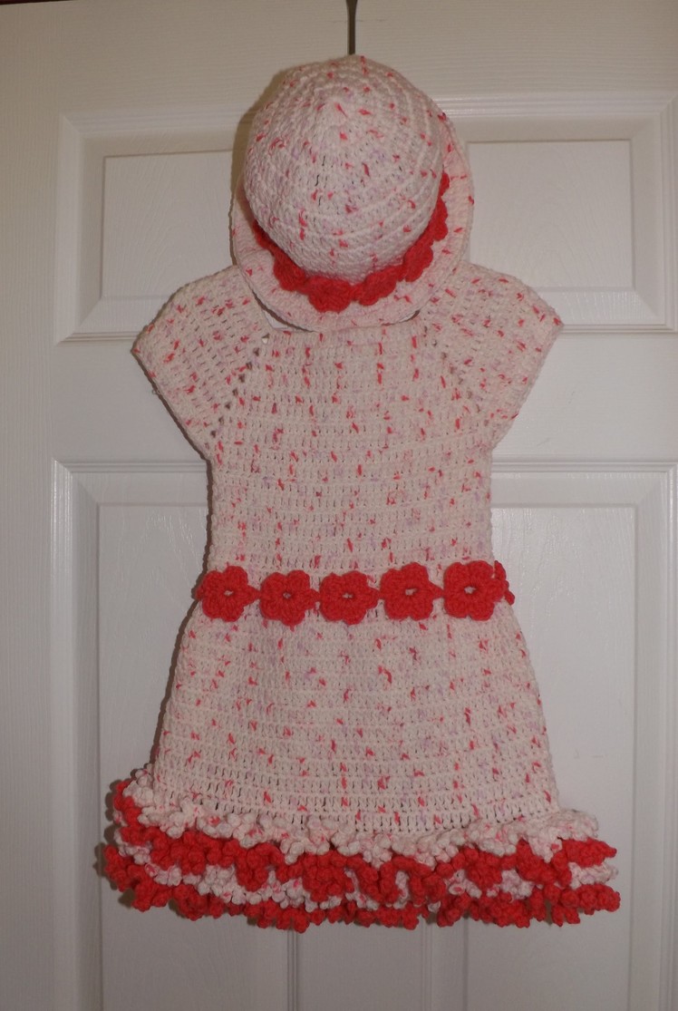 Crochet Girl's Dress From 3 to 6 Years Old For The Set With The Hat