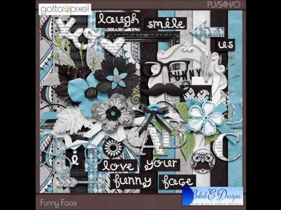 Digital Scrapbook Kit by Bekah E Designs - Funny Face