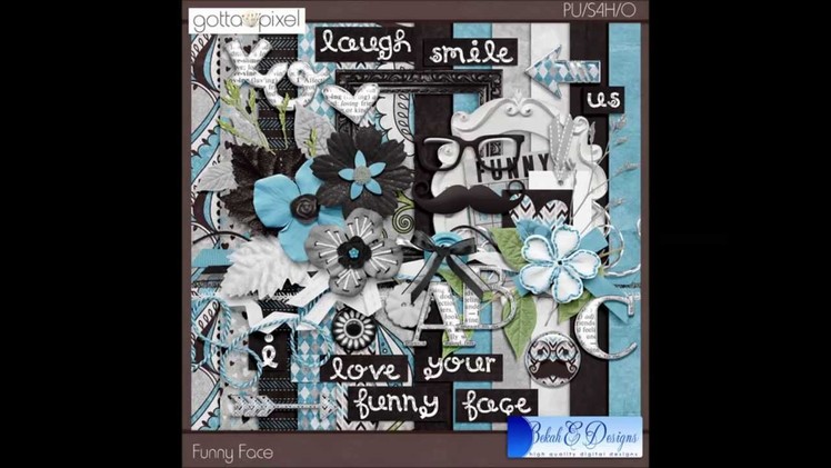 Digital Scrapbook Kit by Bekah E Designs - Funny Face