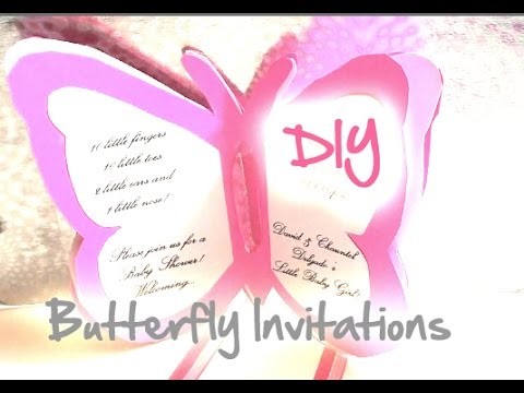 DIY Baby Shower.Wedding Butterfly Invitations