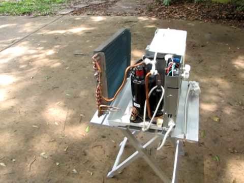 DIY hybrid water heater and air conditioner for my solar trailer project