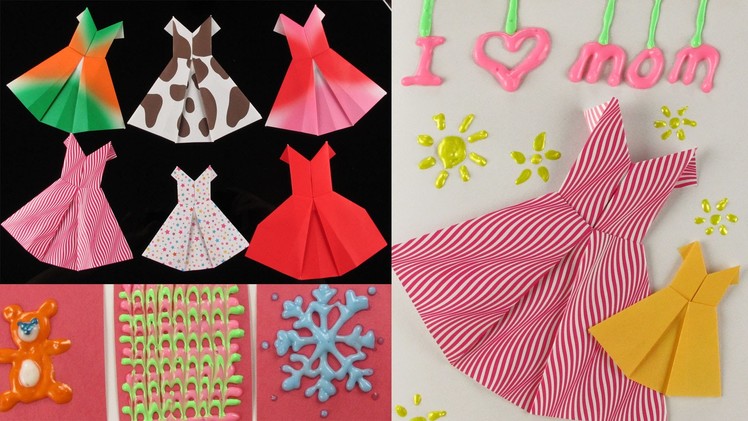 DIY Mother's Day Gift Idea: Origami Dress, Cards, Fun with 3D Puffy Paint by Elegant Fashion 360