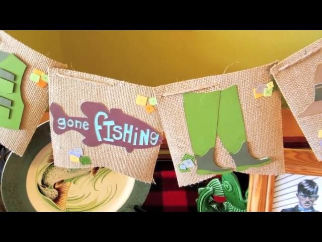 DIY Party Decor for Men and Boys: fishing and camping