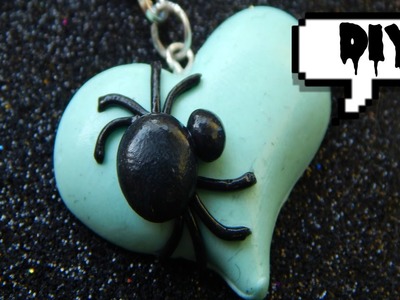 DIY Pastel Goth Spider Necklace