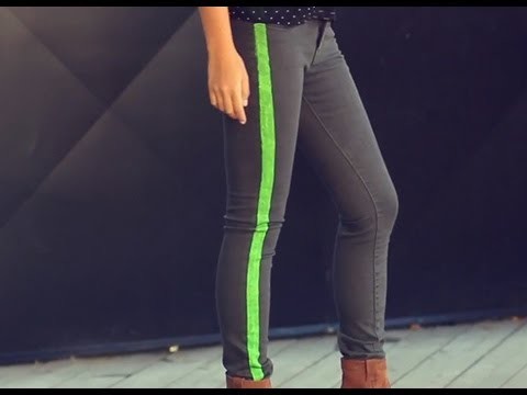 D.I.Y. Rag & Bone Neon Stripe Skinny Jeans | MTV FORA