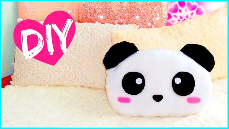 DIY ROOM DECOR! Cute panda pillow (Sew.no sew) | Lovely gift idea!
