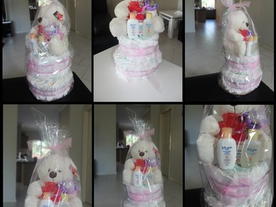 DIY : TWO TIER DIAPER CAKE  (HOW TO MAKE)
