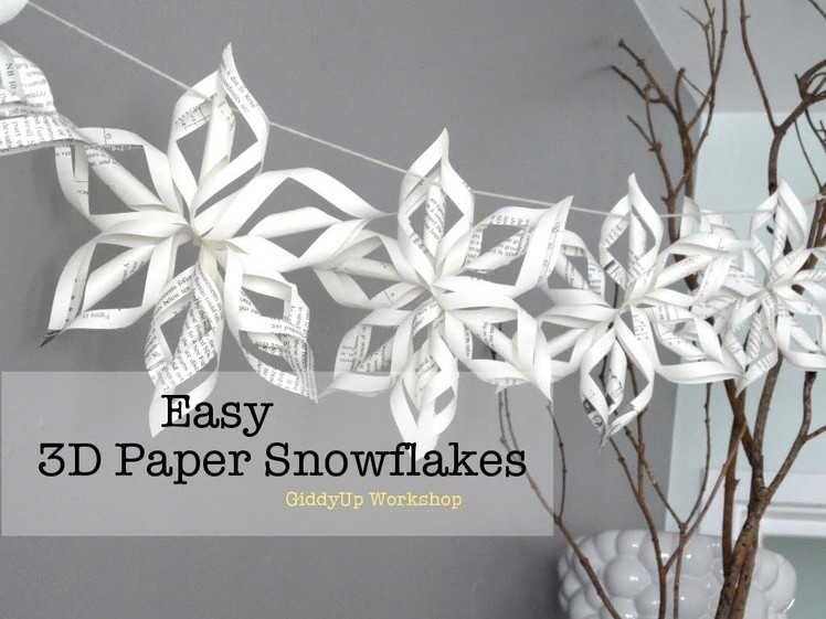 Easy 3D Origami Paper Snowflake Tutorial