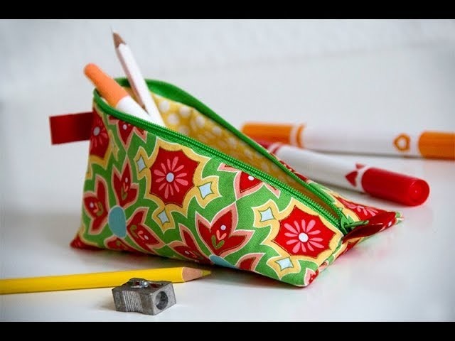 How to sew a pencil case or make up bag with a zip DIY tutorial