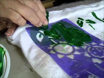 Painting on knits with Jacquard paints stencils and sponge