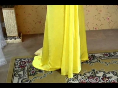 Pretty sweetheart neck yellow long prom dress-Magicmiss.com